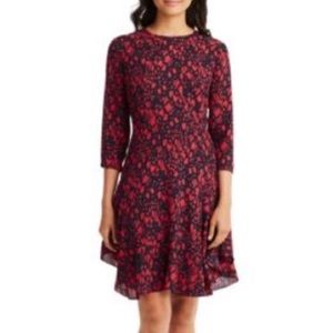 Donna Morgan Abstract Dress | 3-Quarter Sleeve | Fit & Flare | Size 8